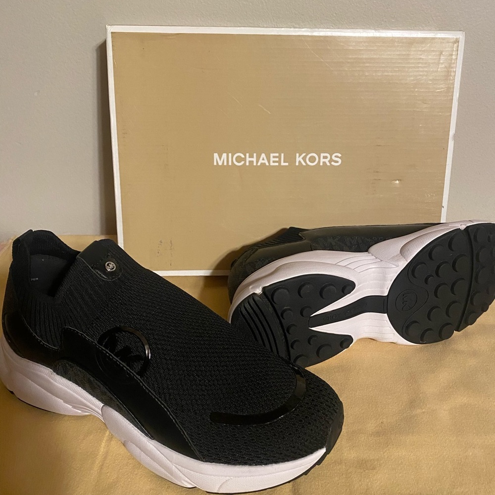 Michael Kors Black and White Slip-On Sneakers